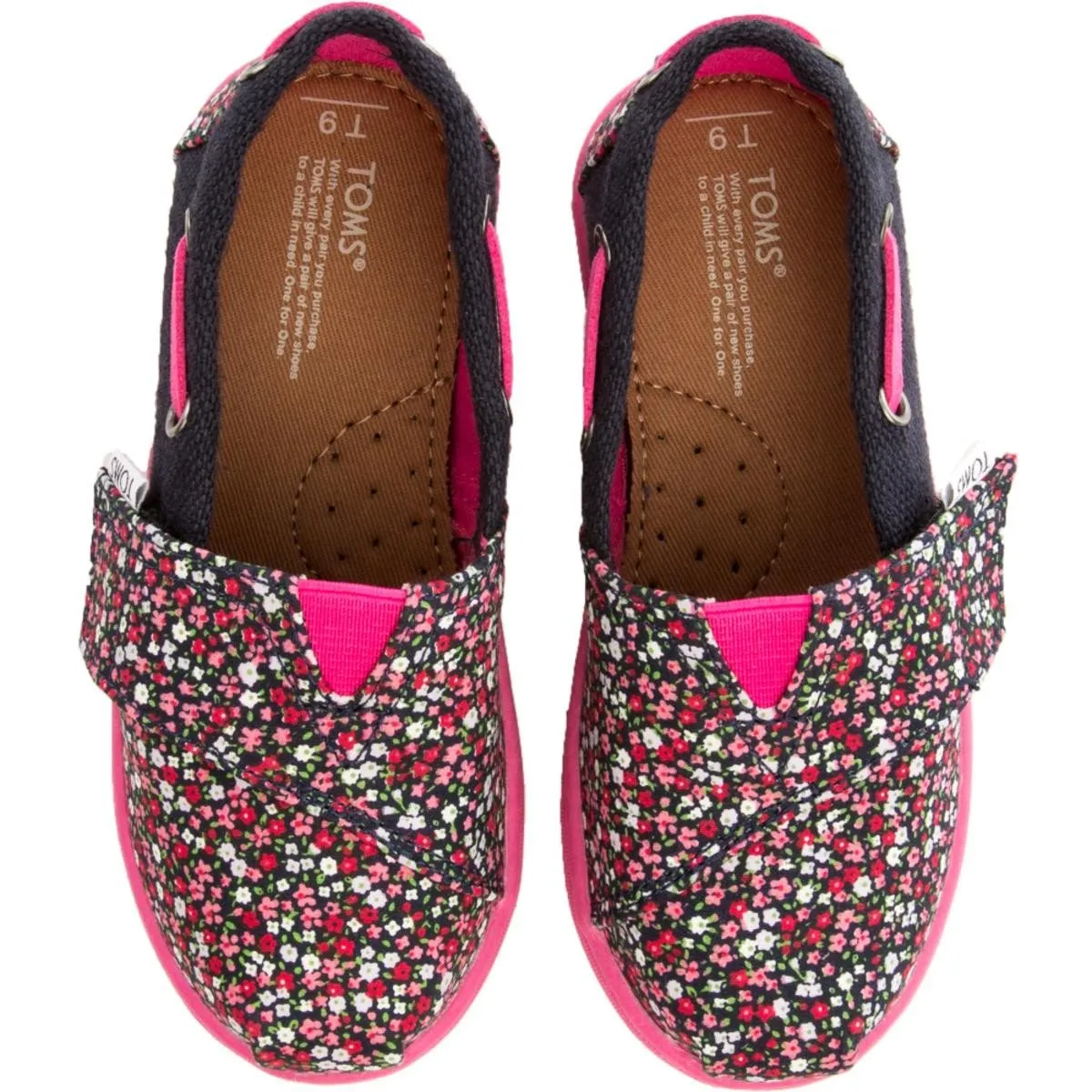 Tiny Toms: Bimini Pink Floral Flats