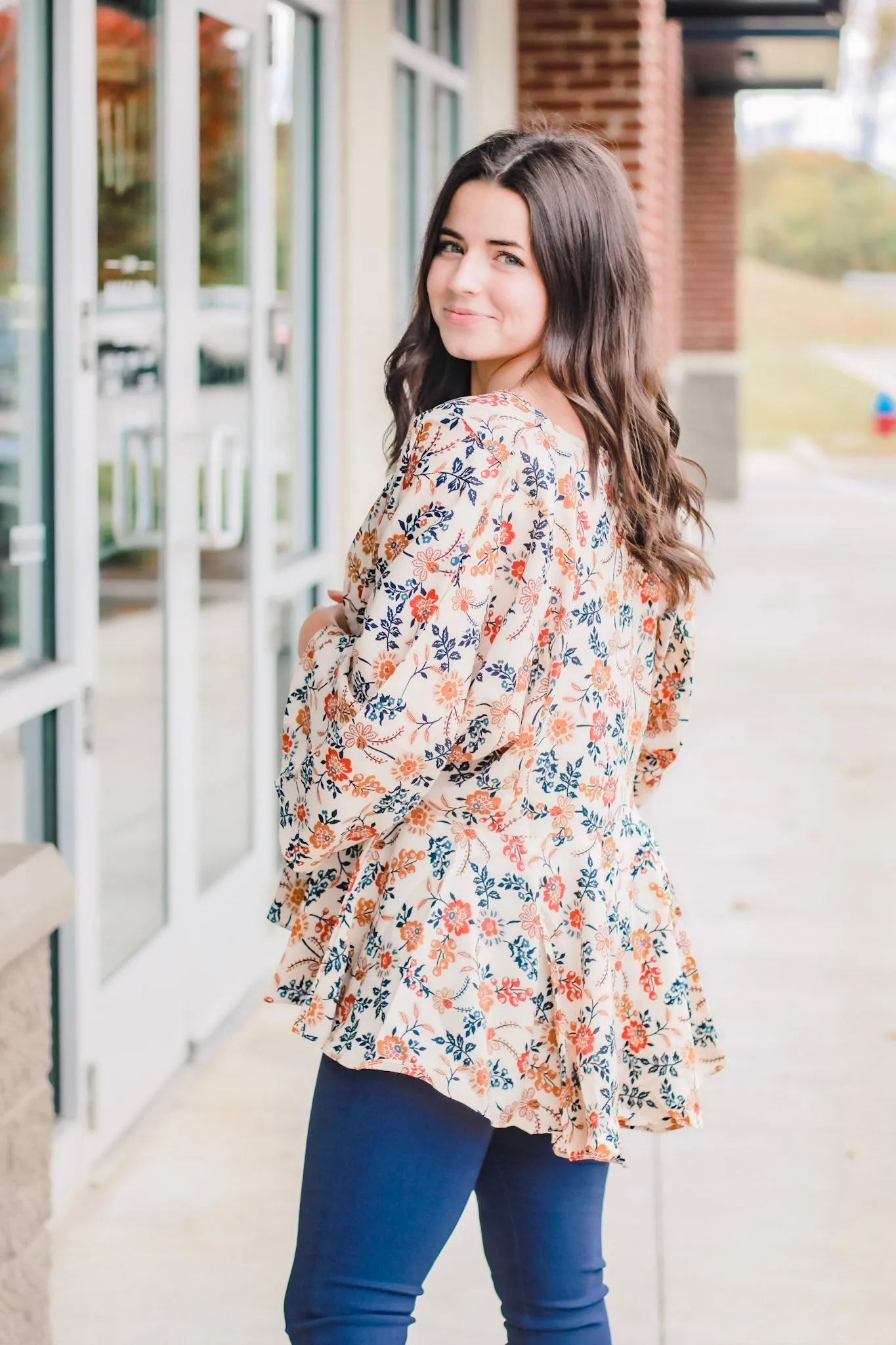 To Give Thanks Floral Blouse