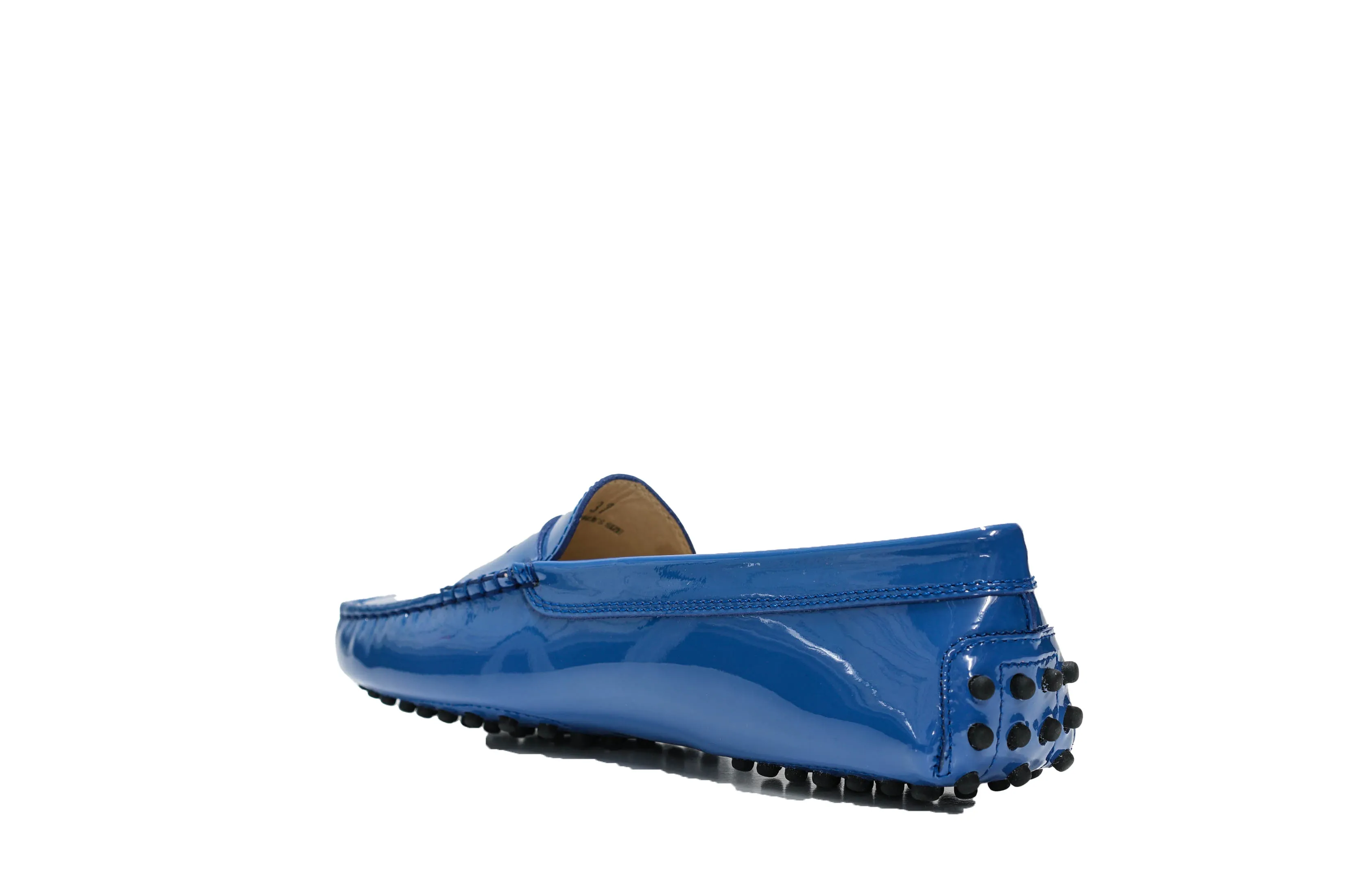 Tod's Women's Blue Patent Leather Moccasin G00010P - 40% OFF