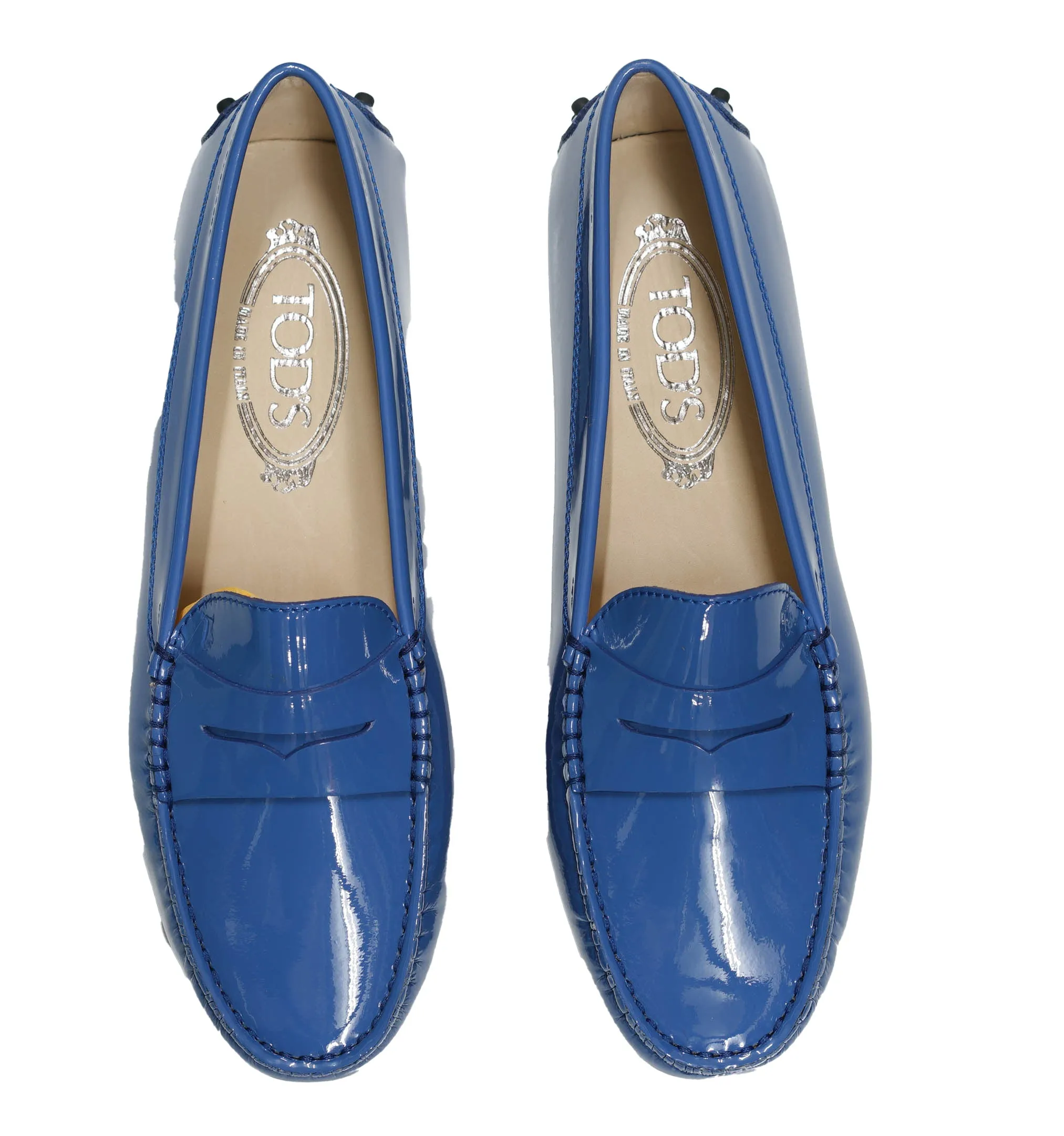 Tod's Women's Blue Patent Leather Moccasin G00010P - 40% OFF
