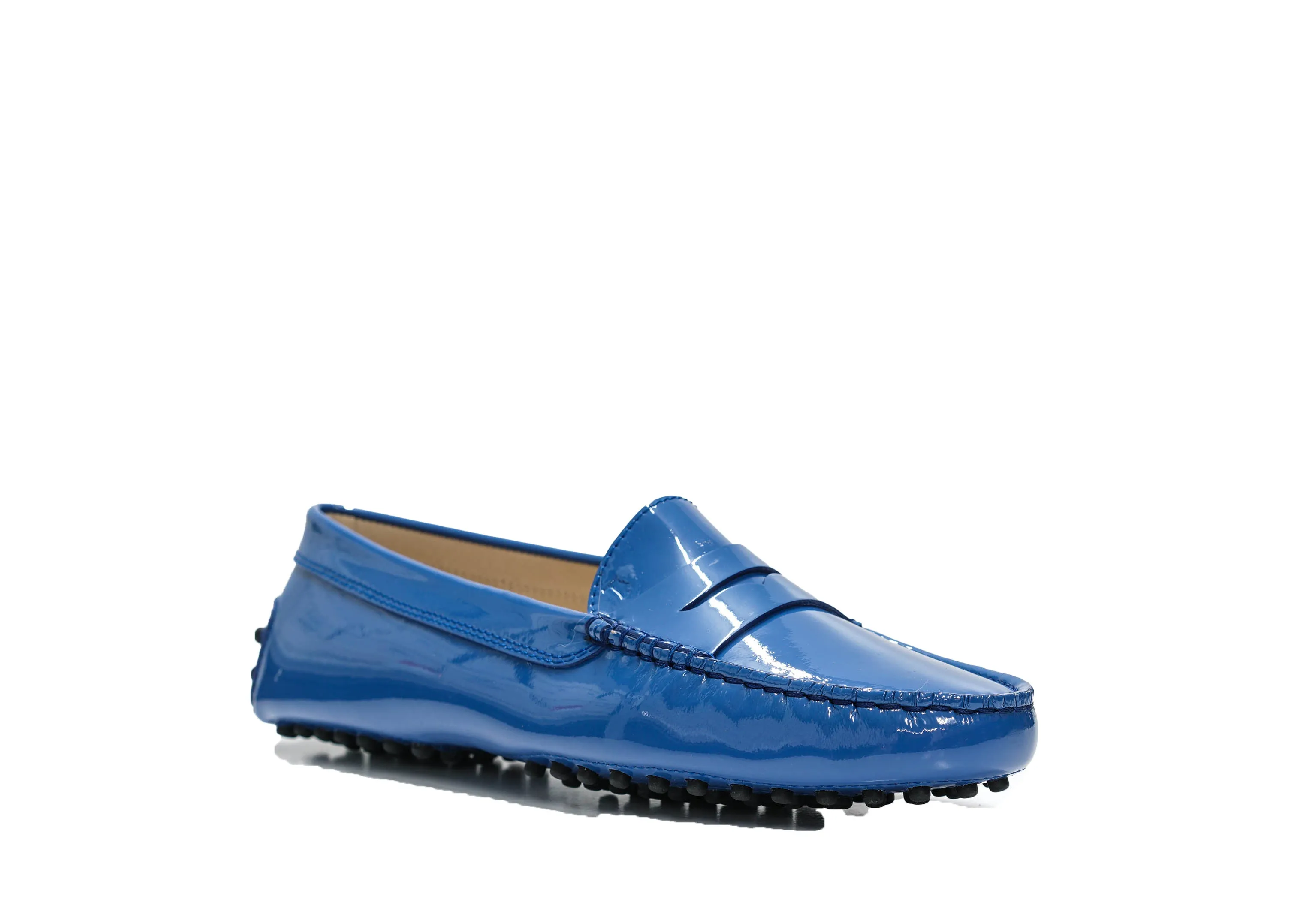 Tod's Women's Blue Patent Leather Moccasin G00010P - 40% OFF