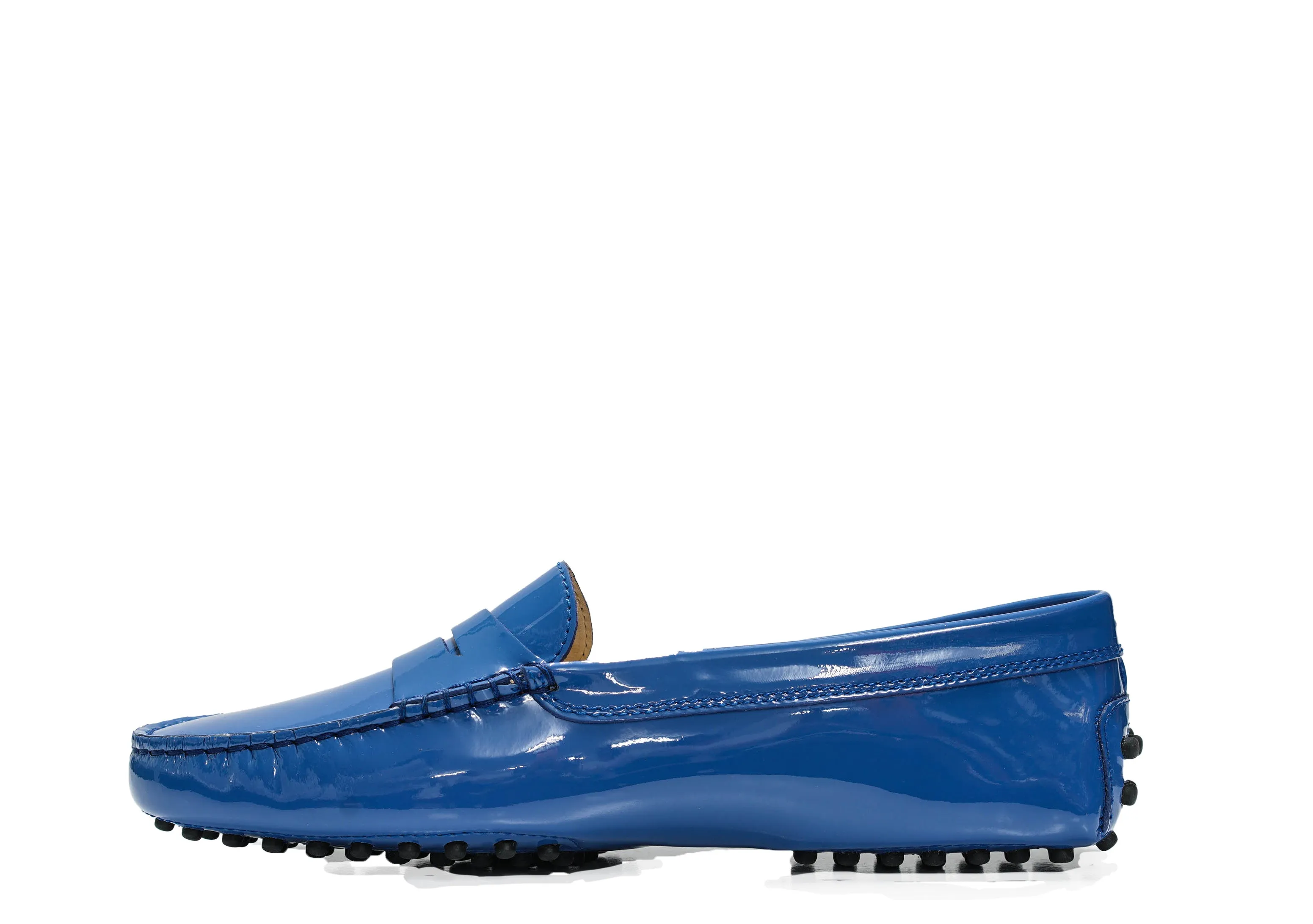 Tod's Women's Blue Patent Leather Moccasin G00010P - 40% OFF