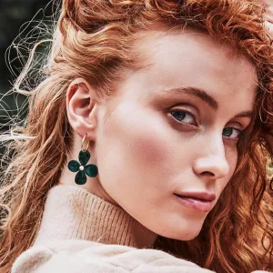 TooLally Daisy Hoop Earrings - Emerald