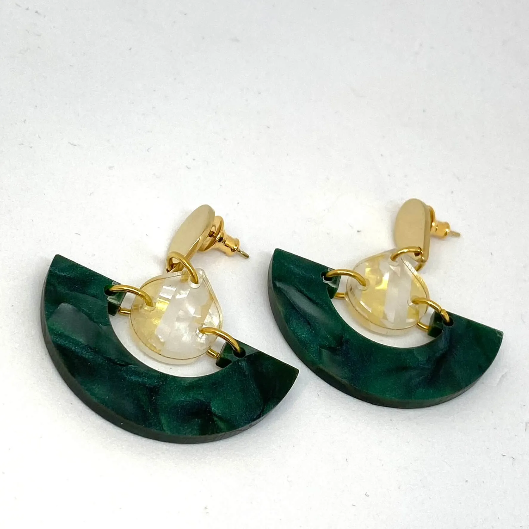 TooLally Mini Fans Earrings - Emerald