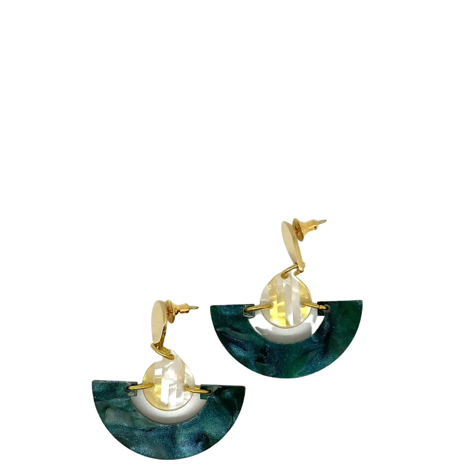 TooLally Mini Fans Earrings - Emerald
