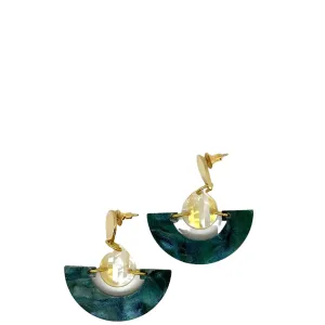 TooLally Mini Fans Earrings - Emerald