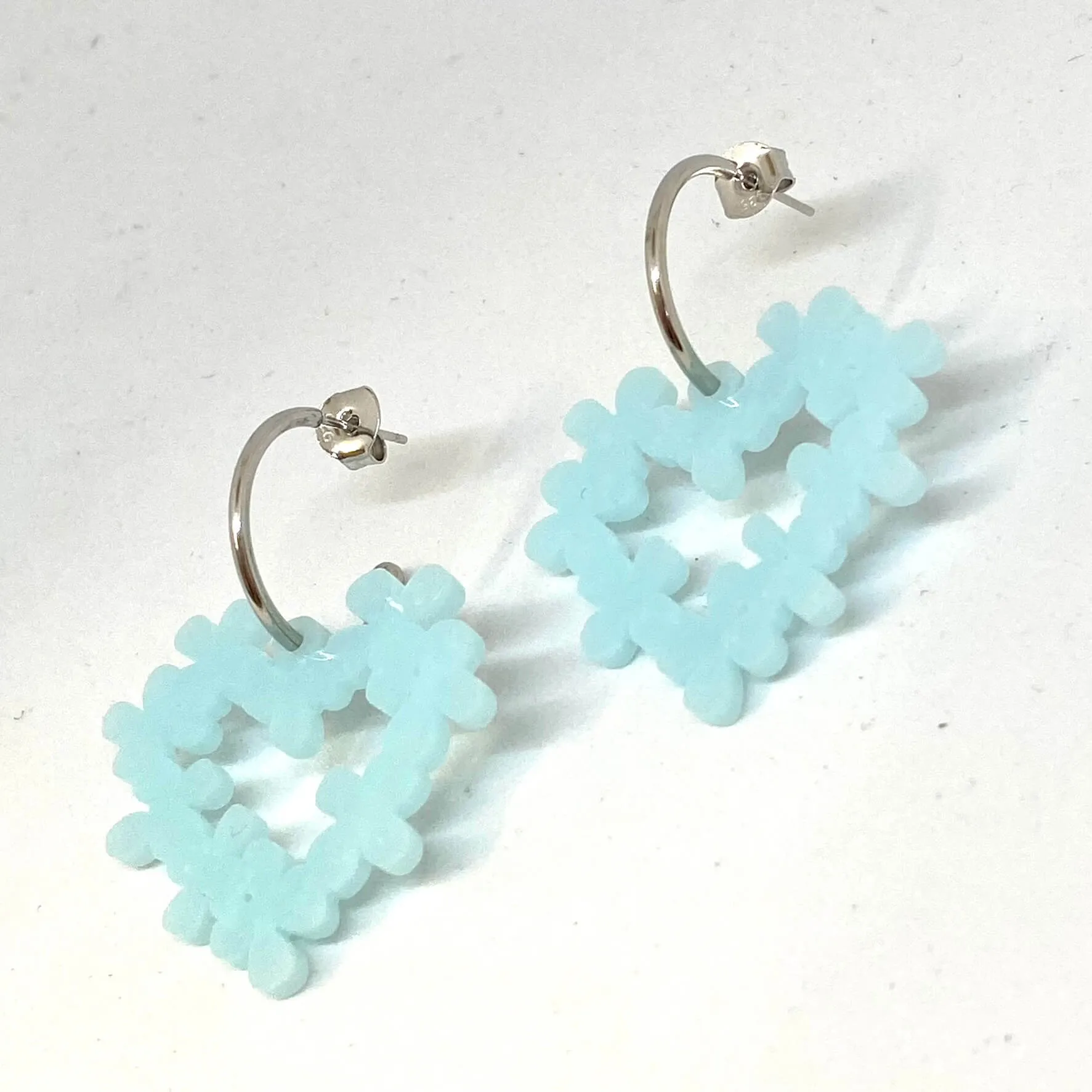 TooLally Mini Hearts In Flowers Earrings - Island Blue