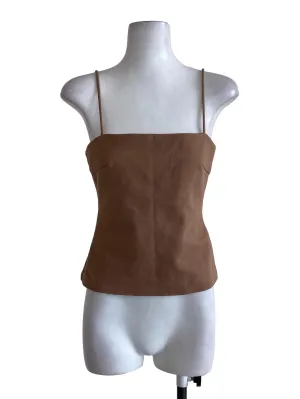 Tortilla Brown Tube Top With Spaghetti Strap
