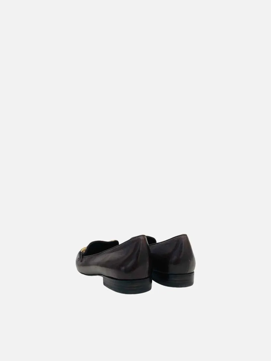 TORY BURCH Billy Brown & Beige Smoking Slippers 41