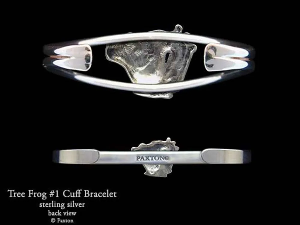 Tree Frog Cuff Bracelet Sterling Silver