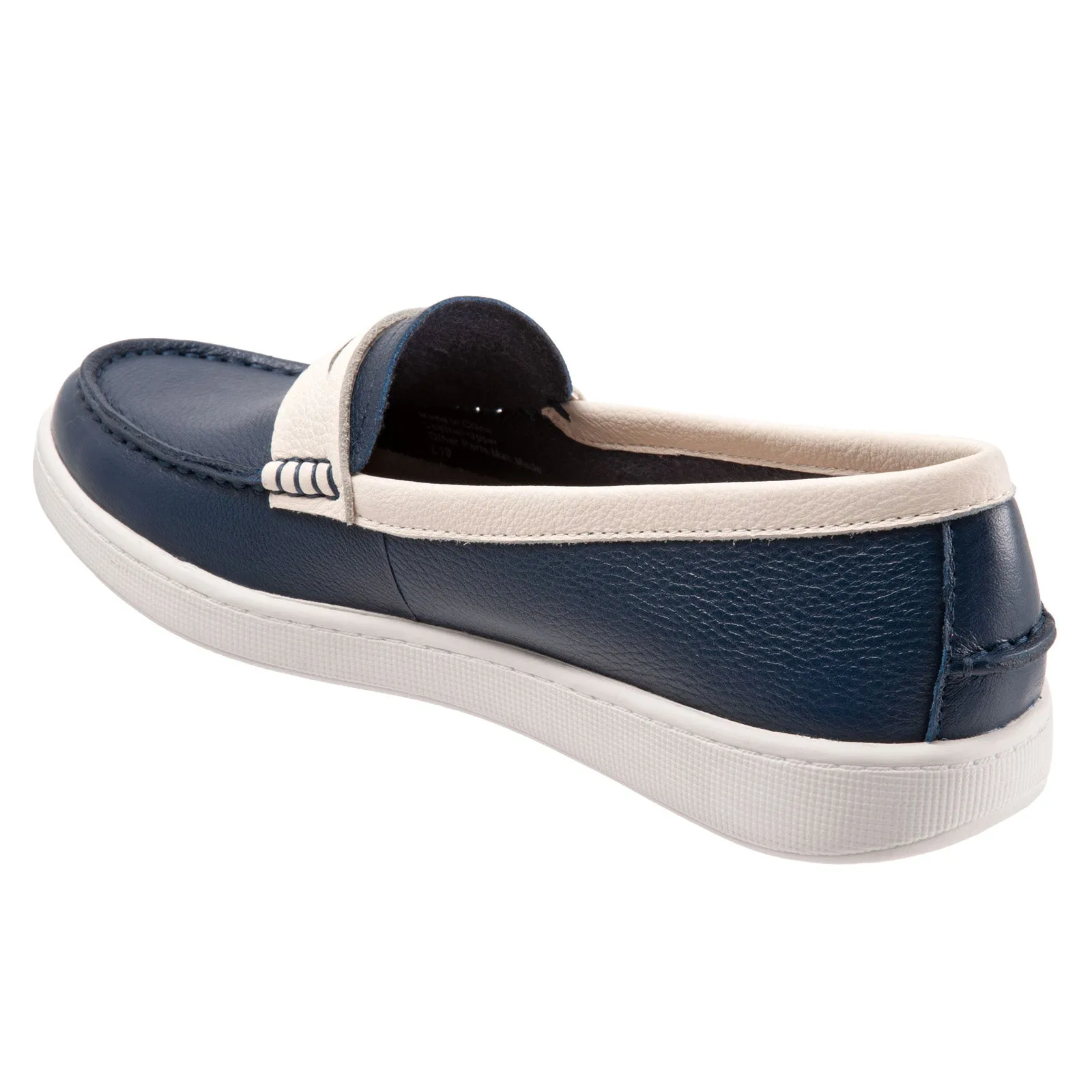 Trotters Dina T2000-464 Womens Blue Leather Slip On Loafer Flats Shoes