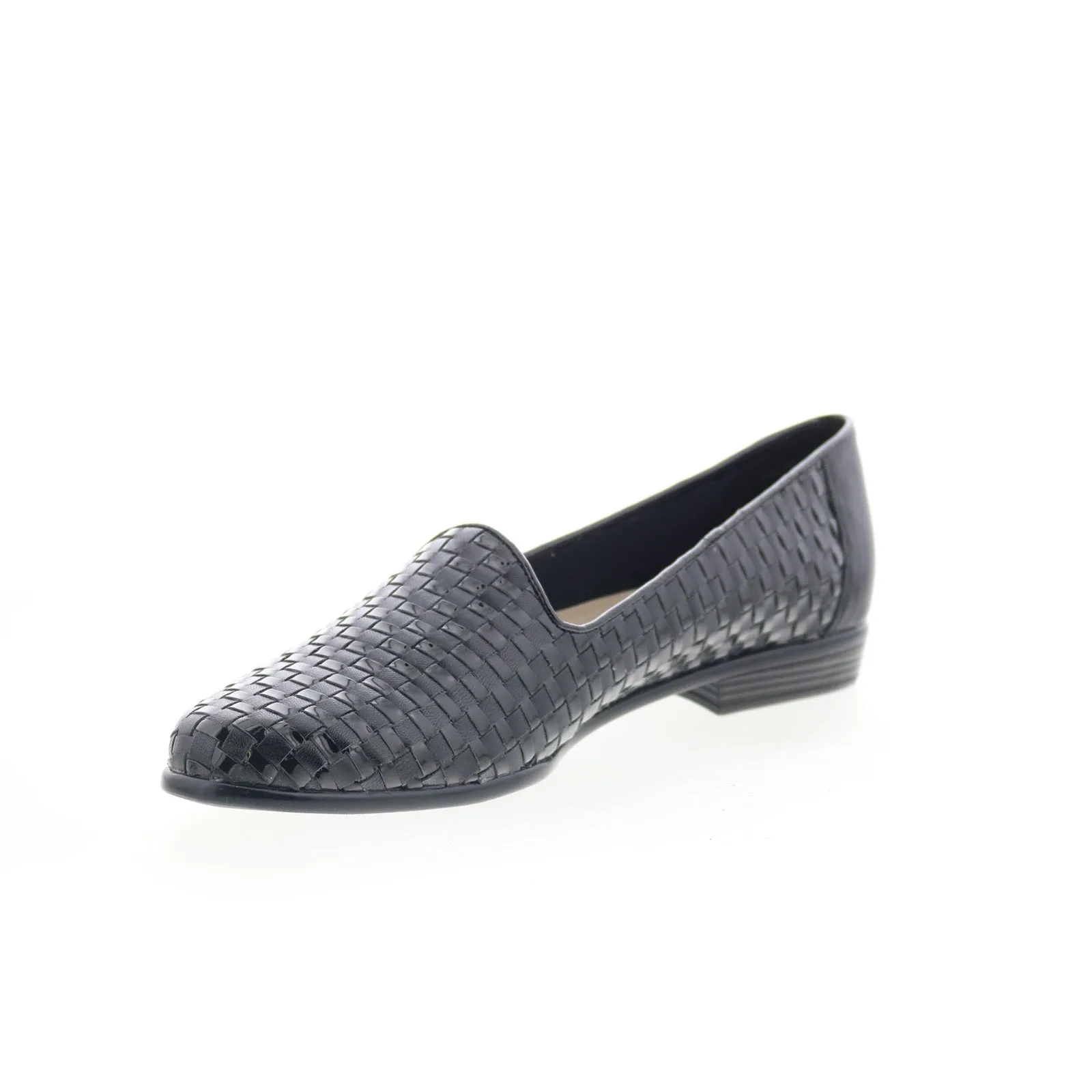 Trotters Liz T5158-007 Womens Black Extra Narrow Leather Loafer Flats Shoes
