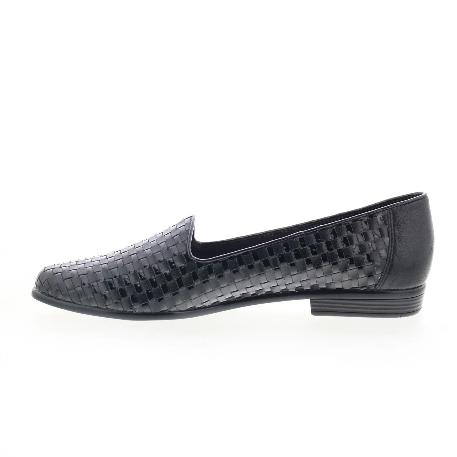 Trotters Liz T5158-007 Womens Black Extra Narrow Leather Loafer Flats Shoes