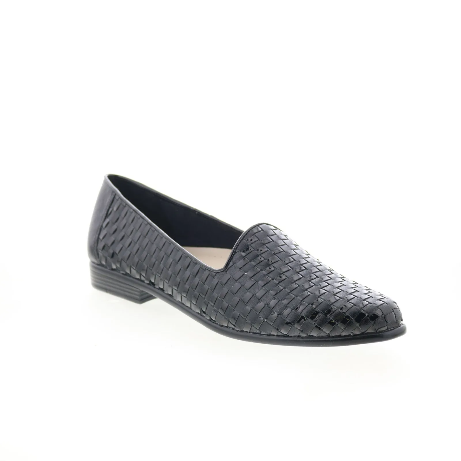 Trotters Liz T5158-007 Womens Black Extra Narrow Leather Loafer Flats Shoes