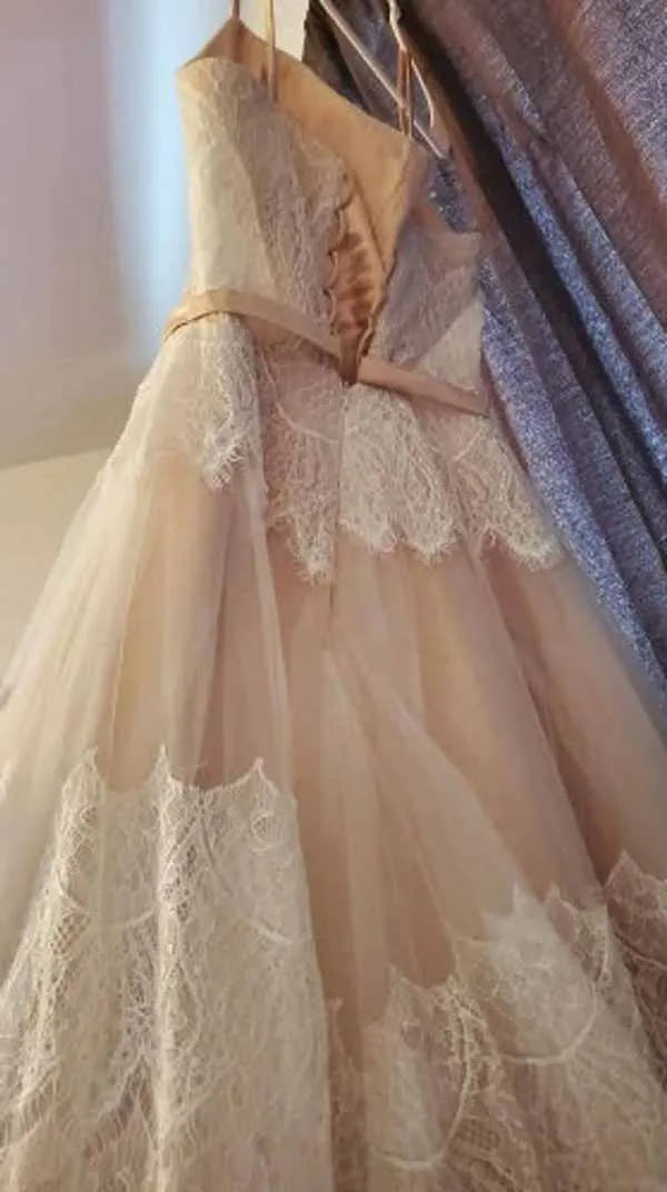 Tulle Lace Spaghetti Straps Boho Wedding Dresses, A-line Bridal Gown, MW715