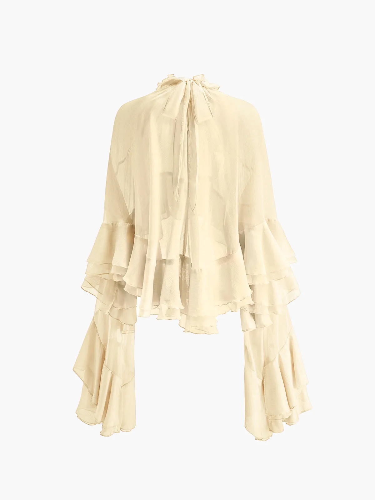 Turtleneck Ruffle Chiffon Blouse