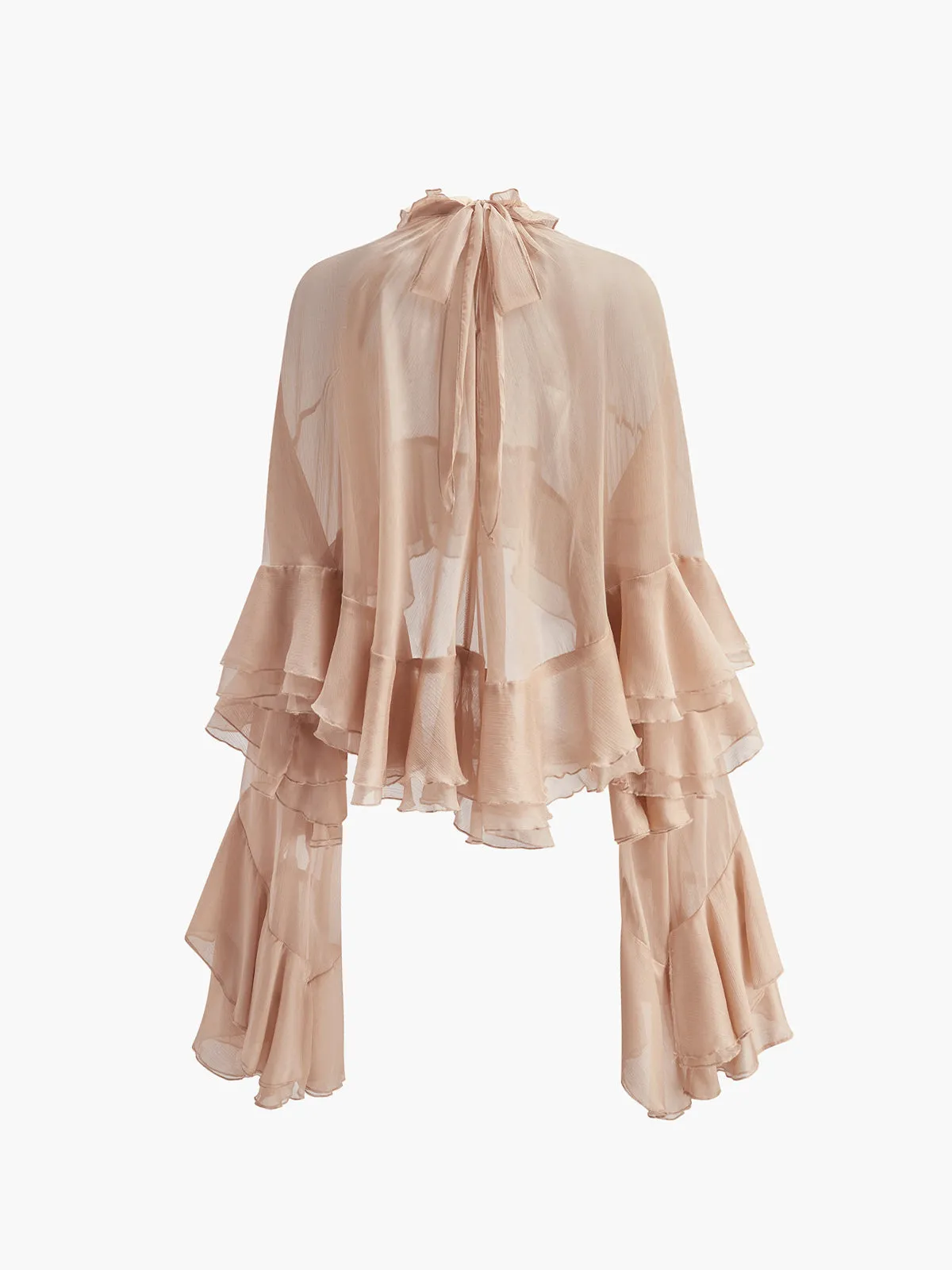 Turtleneck Ruffle Chiffon Blouse