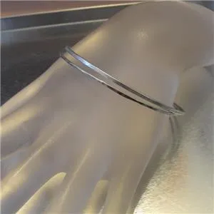 two Bangle Bracelets 925 Sterling Silver Handmade Hadar Designers (V 82)Y
