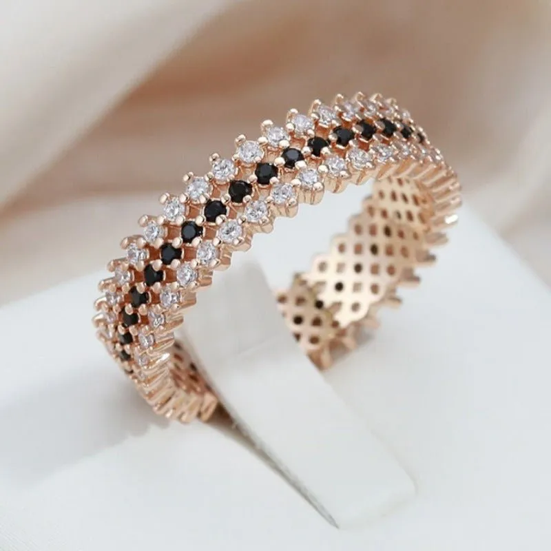 Unique 585 Rose Gold Ring For Women Wedding Jewelry