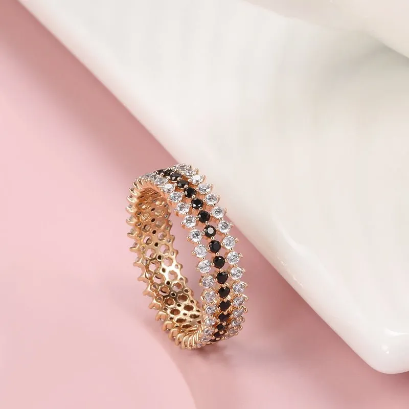 Unique 585 Rose Gold Ring For Women Wedding Jewelry