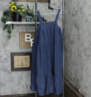 Universal Thread Women's Sleeveless Crochet Trim Dress Navy Blue M