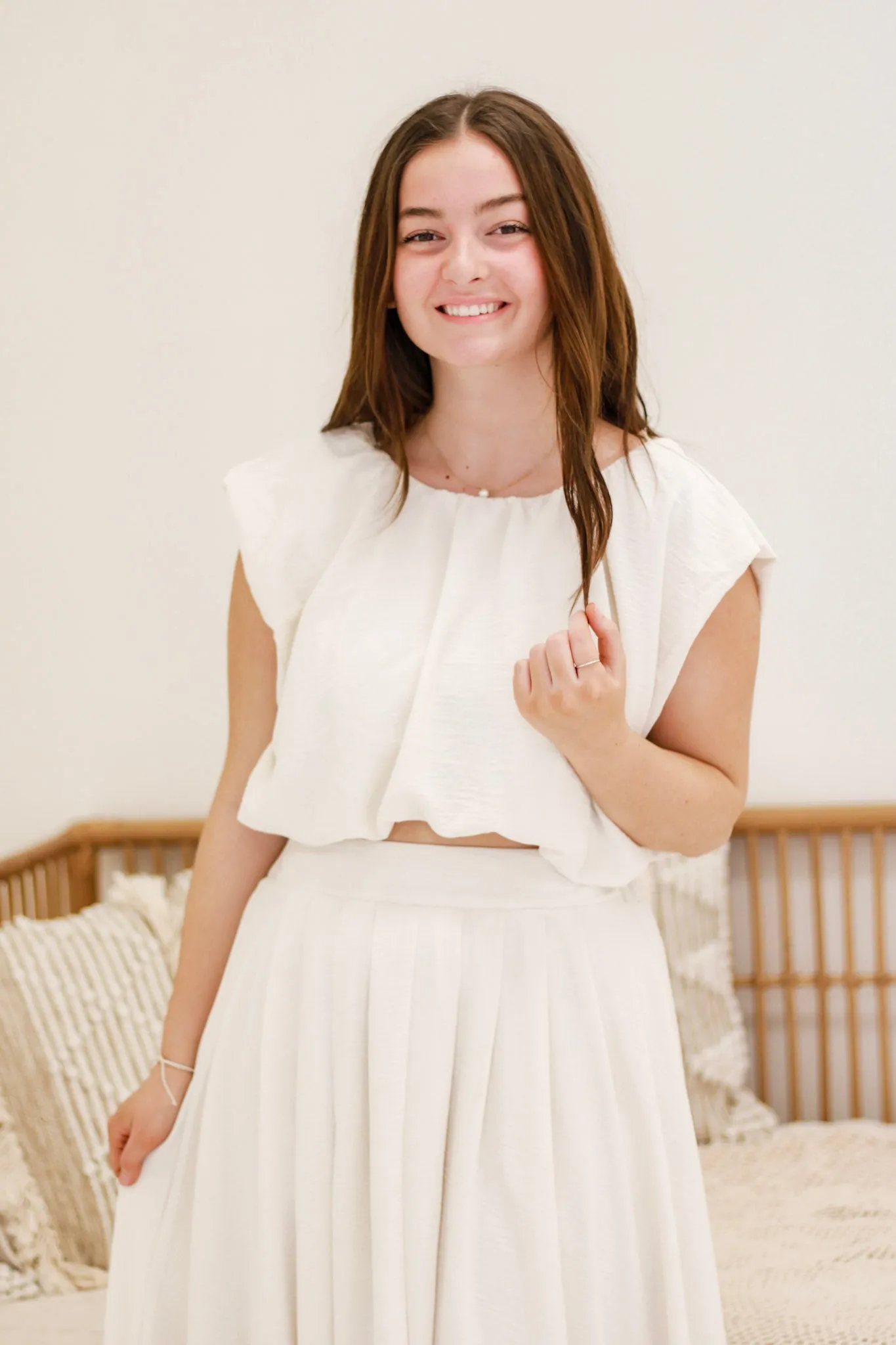 Vacay Nights Ivory Cropped Tank