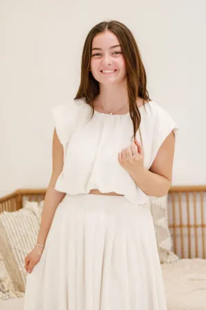 Vacay Nights Ivory Cropped Tank