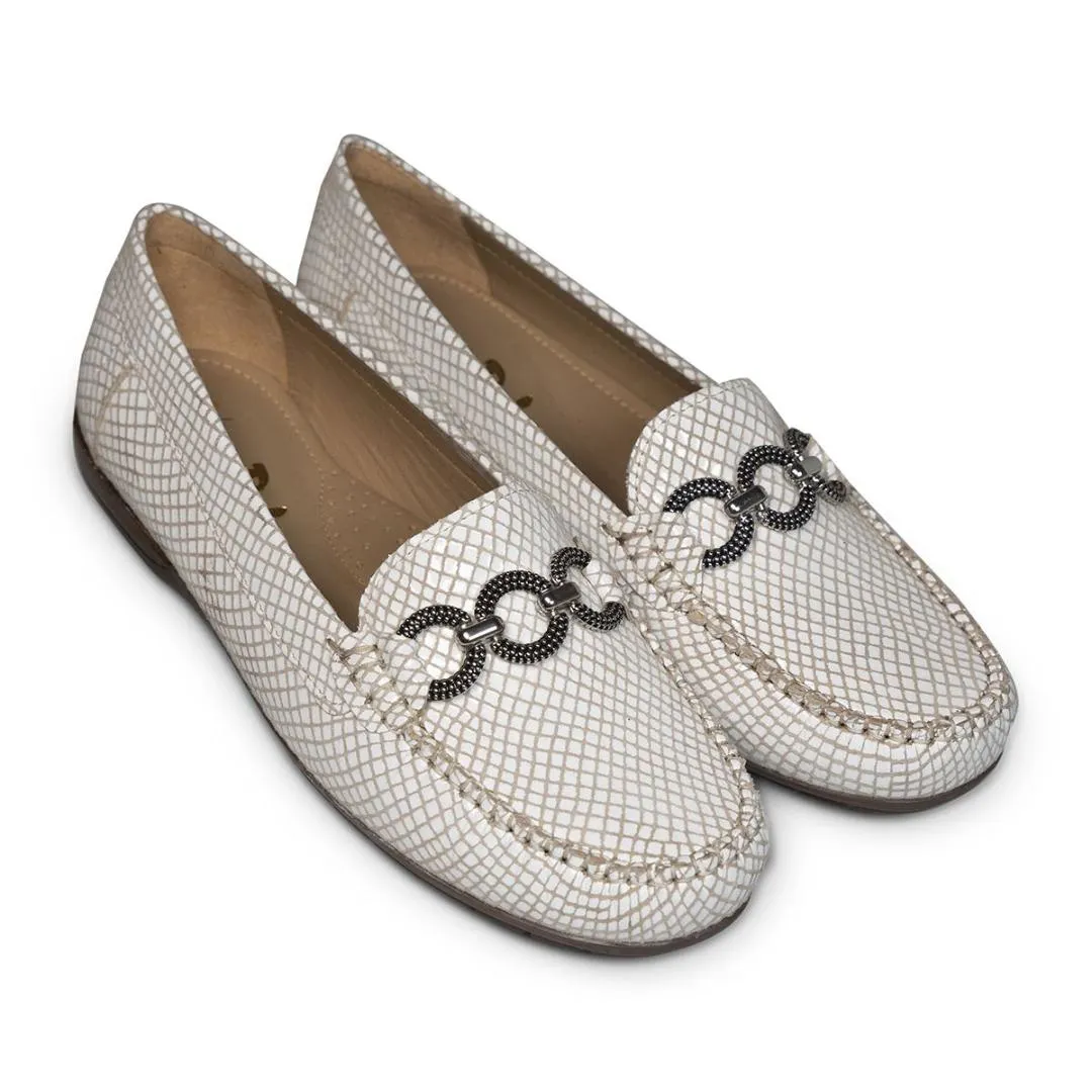 Van Dal Bliss II Loafers - White Python Print