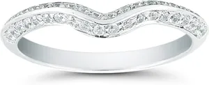 Vatche Beveled Pave Diamond Contoured Band