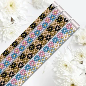 Vertical Peyote Pattern - 4 Bracelets DAISY