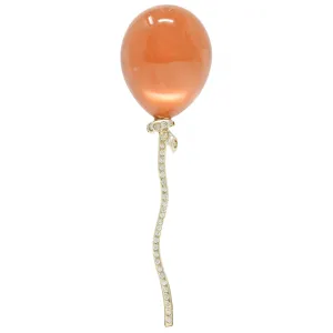 Vhernier Diamond Quartz Coral Mother-of-Pearl 18 Karat Gold Balloon Palloncino Brooch