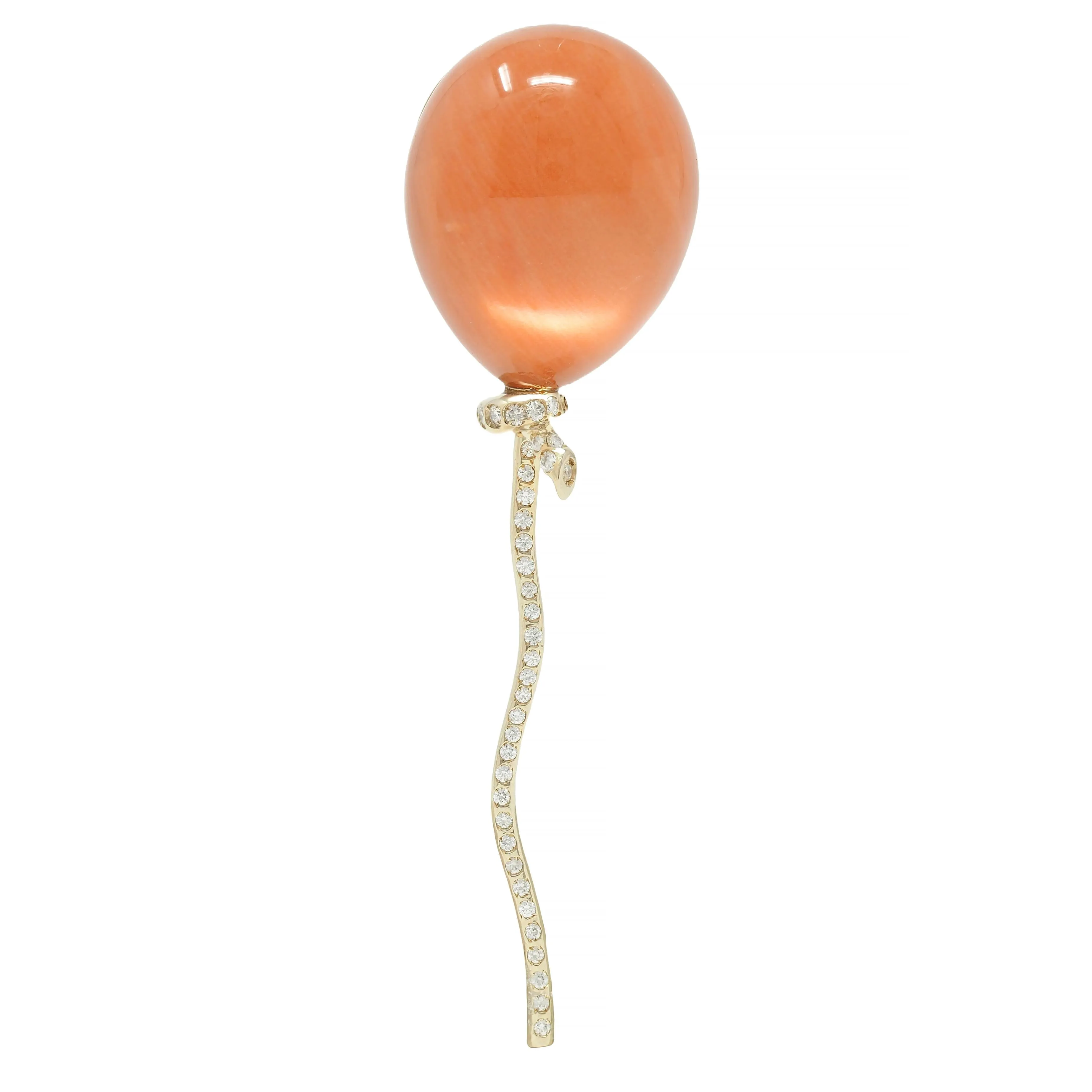Vhernier Diamond Quartz Coral Mother-of-Pearl 18 Karat Gold Balloon Palloncino Brooch
