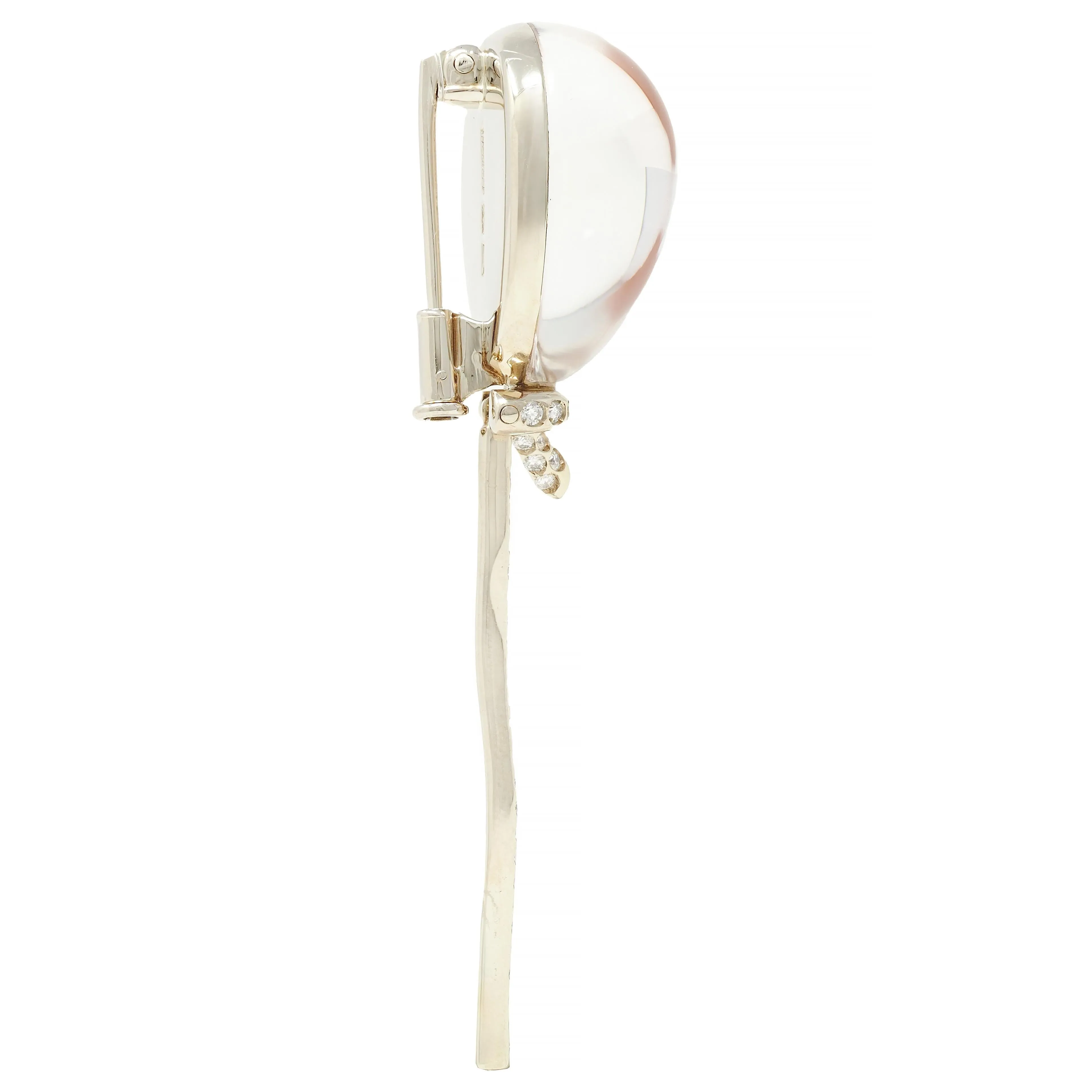 Vhernier Diamond Quartz Coral Mother-of-Pearl 18 Karat Gold Balloon Palloncino Brooch