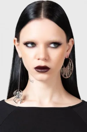 Vicious Web Hoop Earrings - Silver