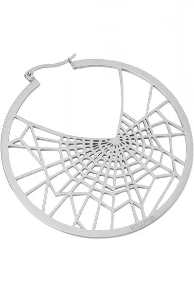 Vicious Web Hoop Earrings - Silver
