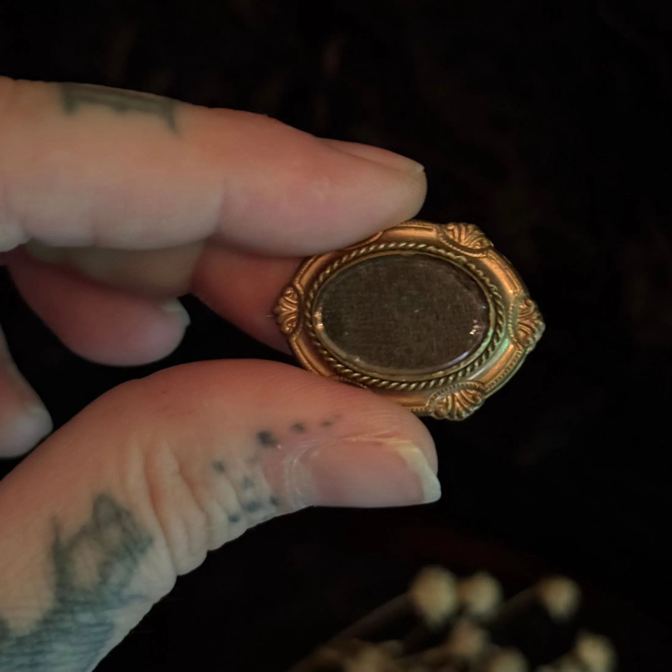 Victorian Mourning Hair Brooch