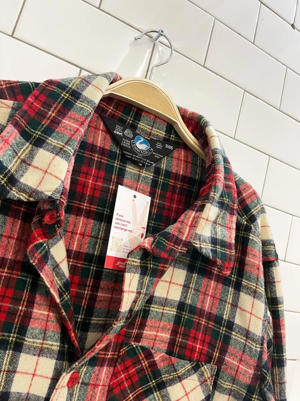 vintage 80s swanndri 100% wool flannel shirt