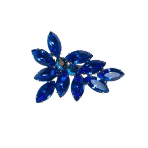 Vintage Blue Aurora Borealis Marquise Rhinestone Brooch
