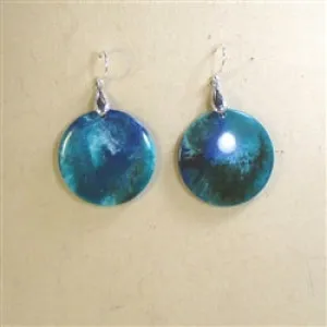 Vintage Blue Marbled Drop Earrings