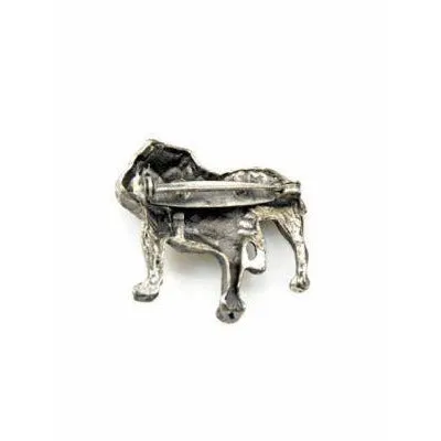 Vintage Brooch Silver British Bulldog 1940S