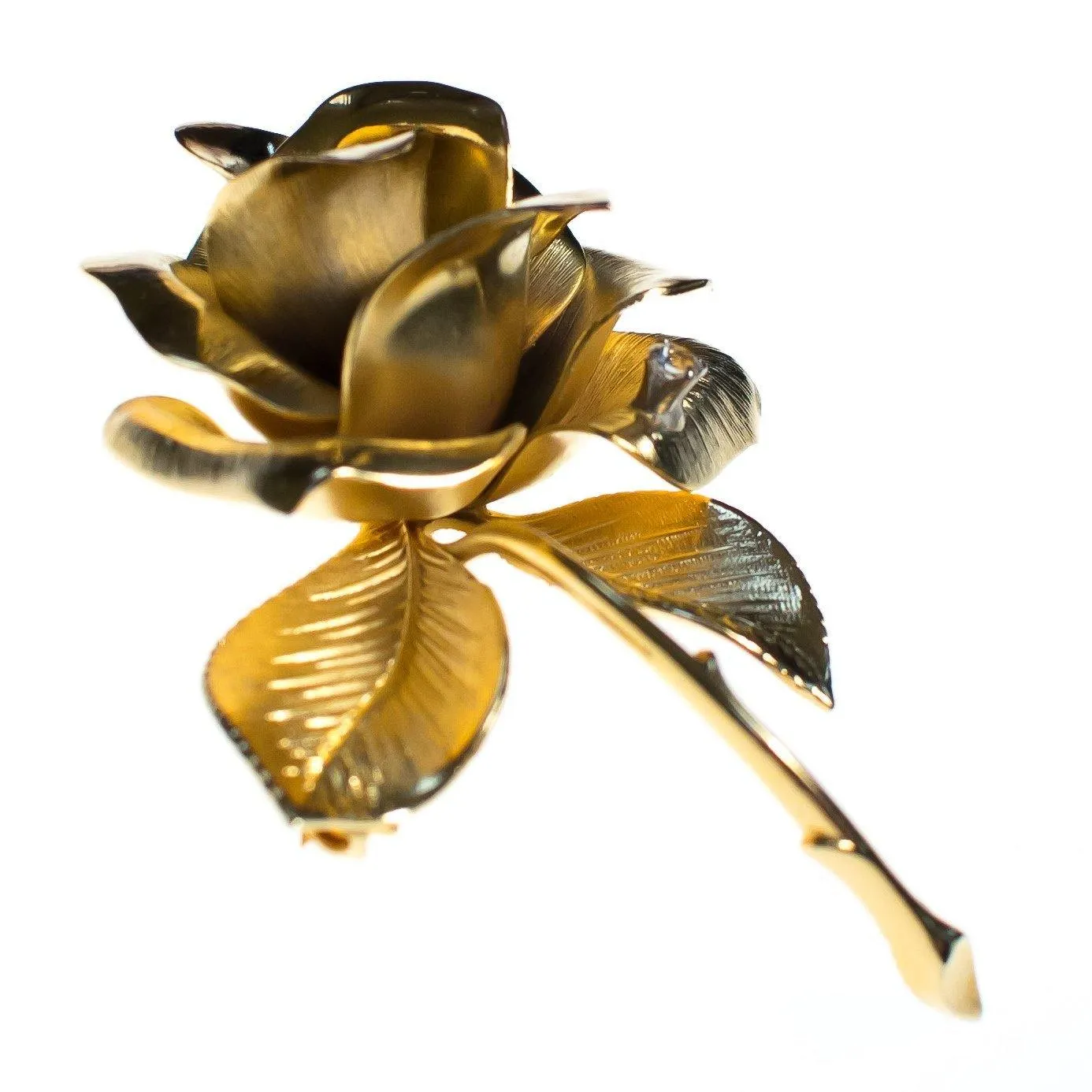 Vintage Giovanni Gold Rose Brooch, Flower Brooch, Gold Tone Setting, Brooches and Pins