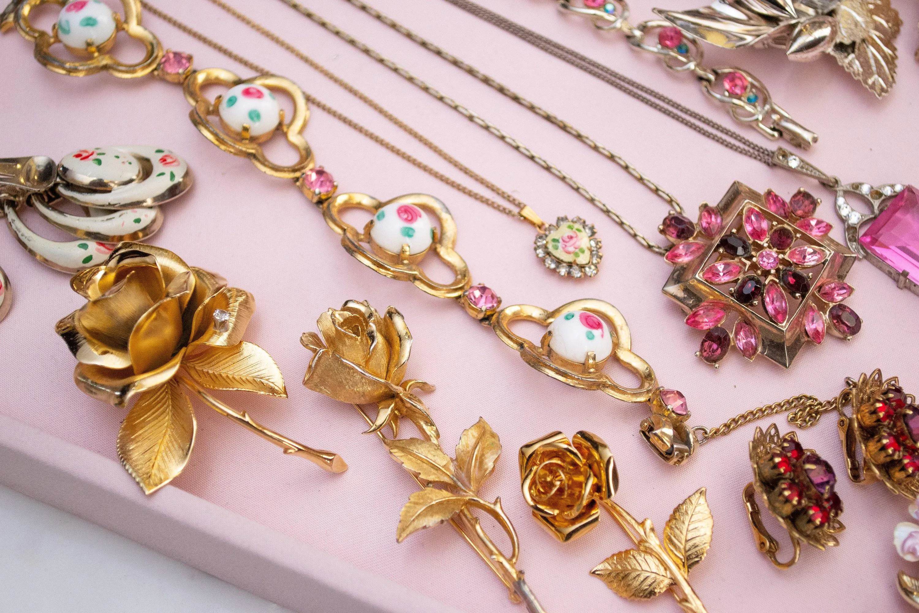 Vintage Giovanni Gold Rose Brooch, Flower Brooch, Gold Tone Setting, Brooches and Pins