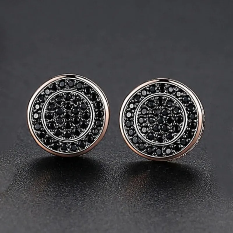 Vintage Gold Punk Iced Zircon Stud Earrings for Women Wedding  Jewelry