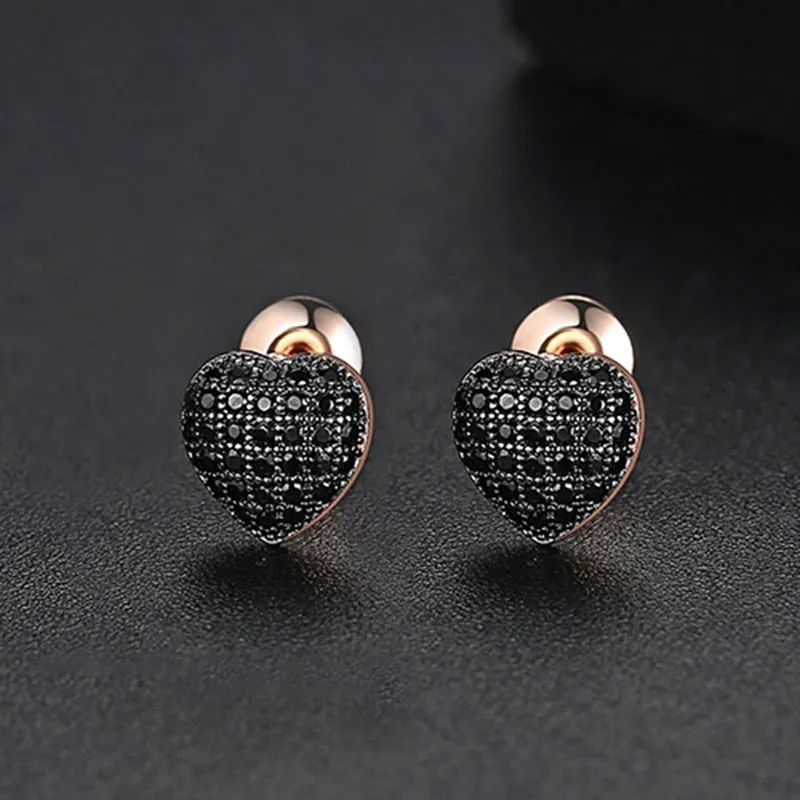 Vintage Gold Punk Iced Zircon Stud Earrings for Women Wedding  Jewelry