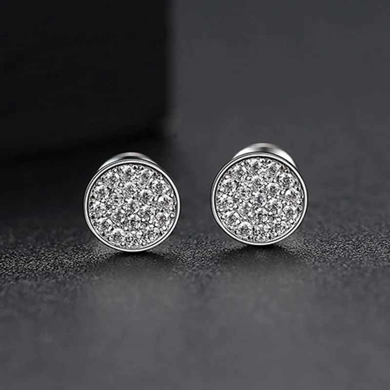 Vintage Gold Punk Iced Zircon Stud Earrings for Women Wedding  Jewelry