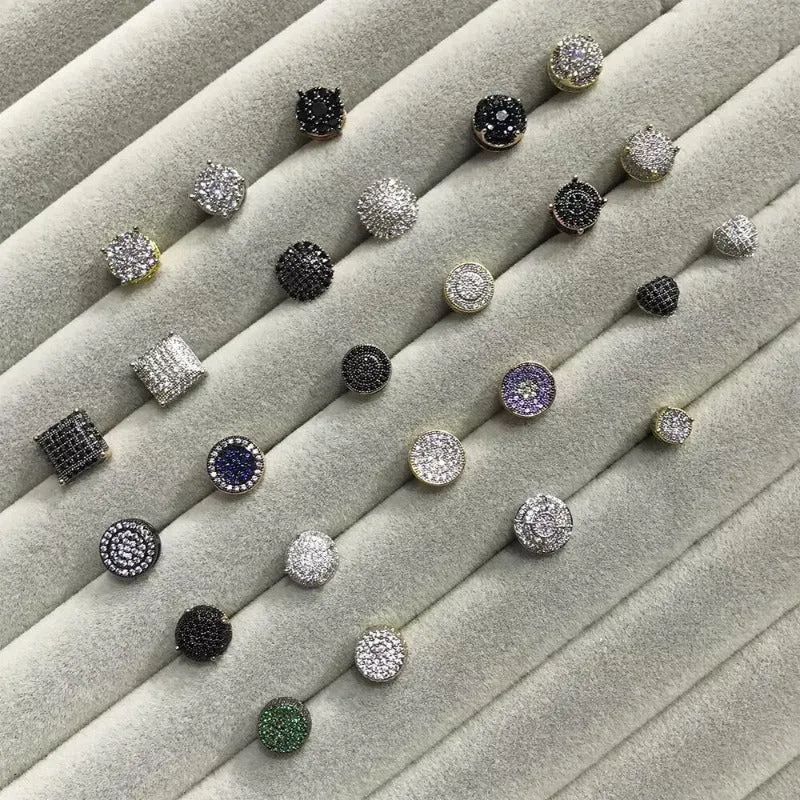 Vintage Gold Punk Iced Zircon Stud Earrings for Women Wedding  Jewelry