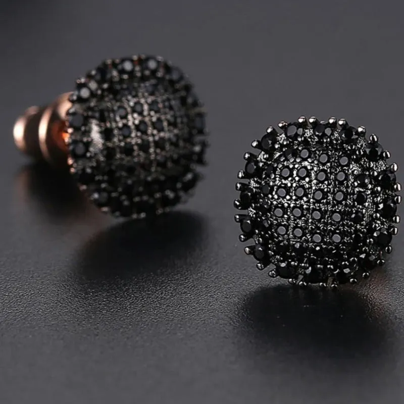 Vintage Gold Punk Iced Zircon Stud Earrings for Women Wedding  Jewelry