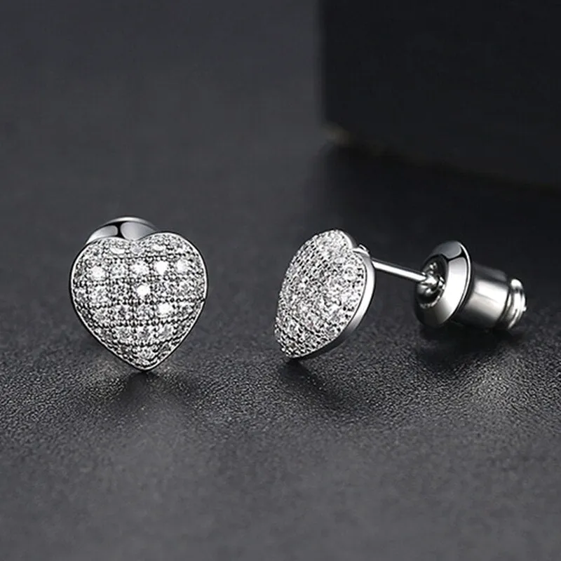 Vintage Gold Punk Iced Zircon Stud Earrings for Women Wedding  Jewelry