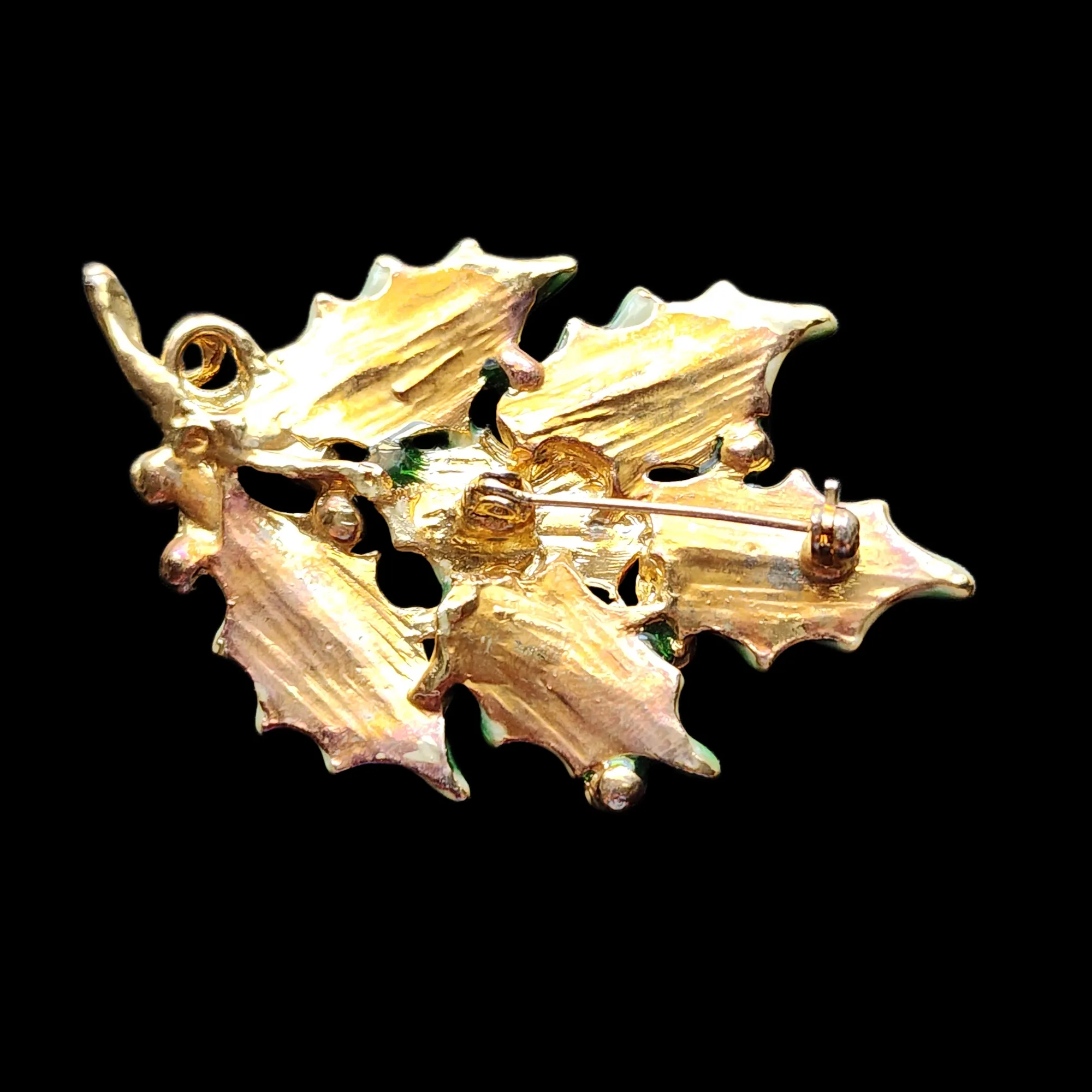 Vintage Holly Christmas Brooch