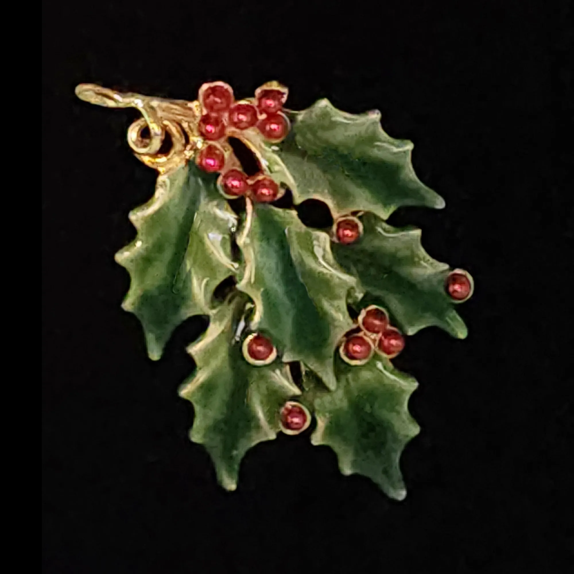 Vintage Holly Christmas Brooch